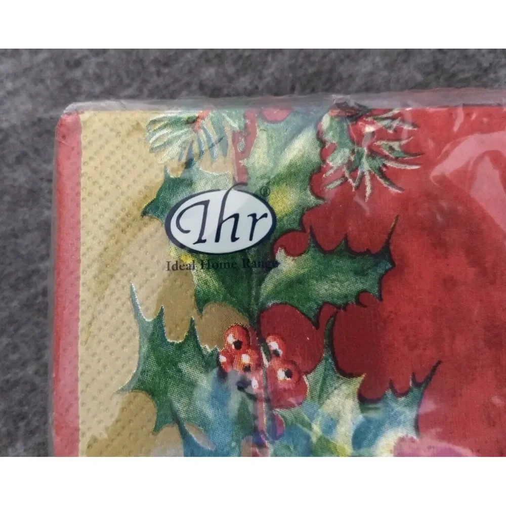 IHR 3-Ply Paper Napkins Bundle 20 Lunch & Cocktail + Round Candle Wreath Garland